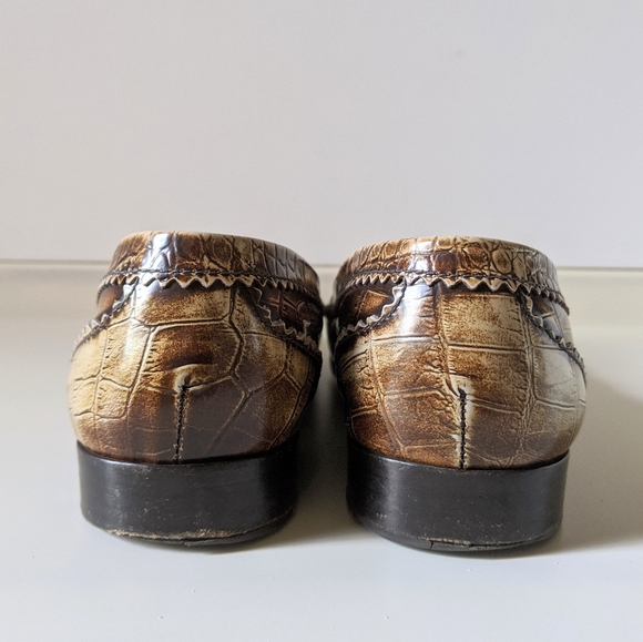 PRADA Crocodile Print Brown Loafers Flats EU 39.5 - Picture 5 of 6